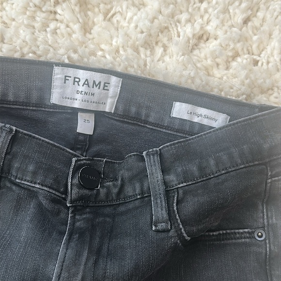 FRAME LE high skinny charcoal coated jeans 25 - Picture 4 of 8